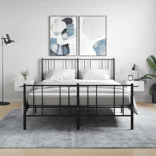 Lote de 2 Mesas De Cabeceira parede - Mesinhas De Cabeceira 35x35x20 cm branco brilhante