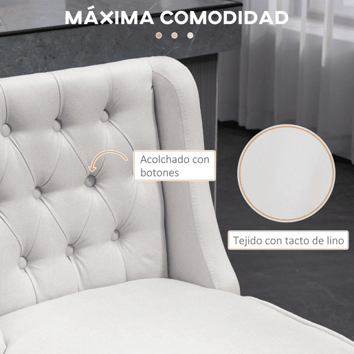 HOMCOM Conjunto de 2 Bancos de Bar com Encosto Giratórios 180° Bancos Altos de Cozinha com Apoio para Pés e Pés de Madeira para Sala de Jantar 45,7x57,2x101 cm Bege