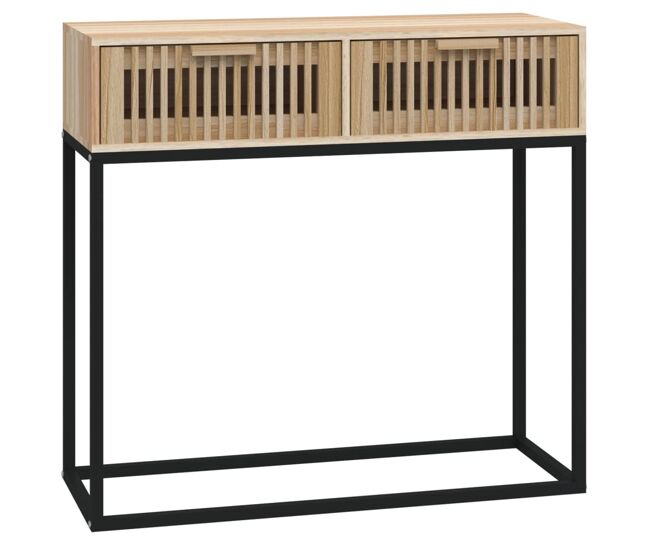 Mesa consola - mesa de entrada hierro y madera contrachapada 80x30x75 cm