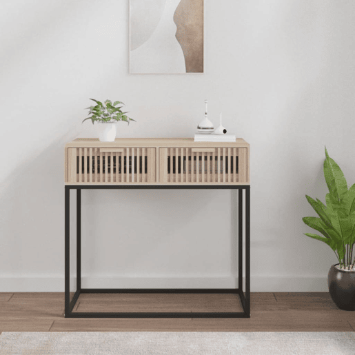 Mesa Consola - Mesa De Entrada 80x30x75 cm derivados de madeira e ferro