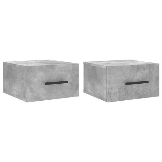 Lote de 2 Mesas De Cabeceira parede - Mesinhas De Cabeceira 35x35x20 cm cinza cimento