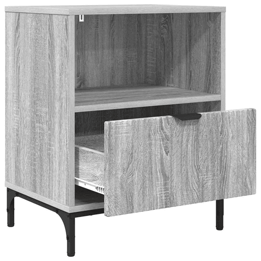 Mesa De Cabeceira - Mesinha De Cabeceira com gaveta Sonoma cinzento 49 x 36 x 61 cm