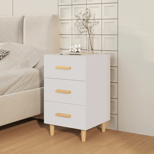 Mesa De Cabeceira - Mesinha De Cabeceira 40x40x66 cm derivados de madeira branco