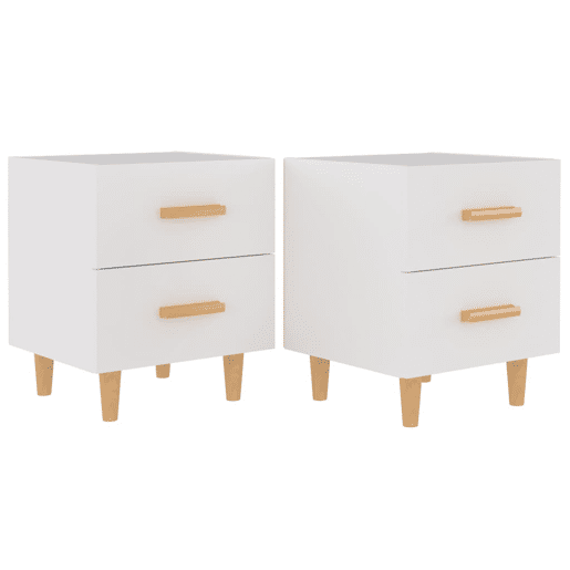 Lote de 2 Mesas De Cabeceira - Mesinhas De Cabeceira 40x35x47,5 cm branco