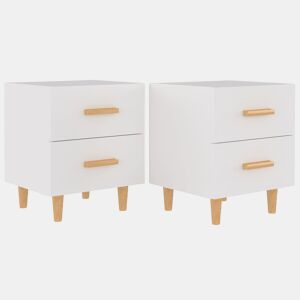 Lote de 2 Mesas De Cabeceira - Mesinhas De Cabeceira 40x35x47,5 cm branco