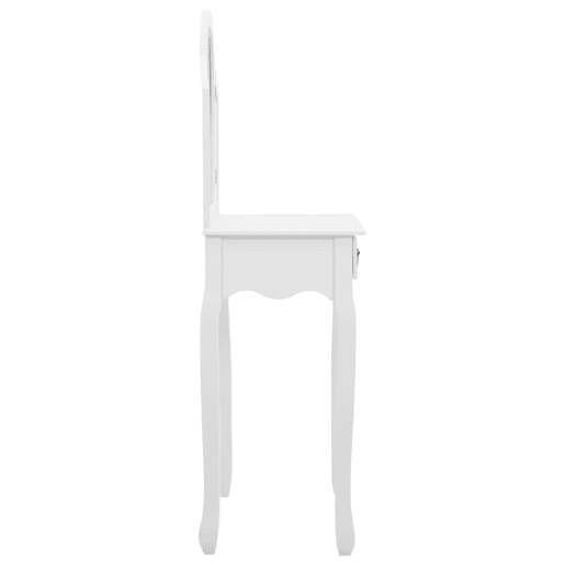 Penteadeira e banco luxuoso 65 x 36 x 128 cm madeira MDF branca 02_0006268
