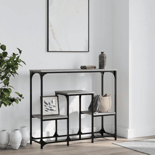 Mesa Consola - Mesa De Entrada 89,5x28x76 cm derivados de madeira cinzento sonoma
