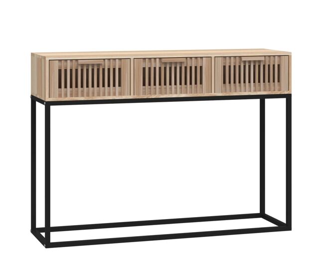 Mesa consola - mesa de entrada hierro y madera contrachapada 105x30x75 cm