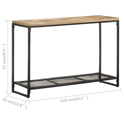 Mesa Consola - Mesa De Entrada 110x35x75 cm madeira de mangueira maciça