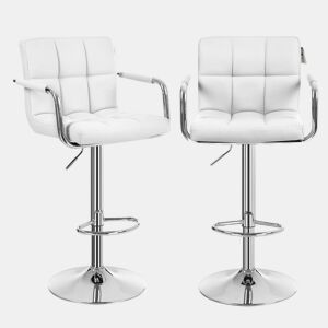 Conjunto de 2 bancos altos com encosto braços carga máxima 200 kg offset branco 12_0002548