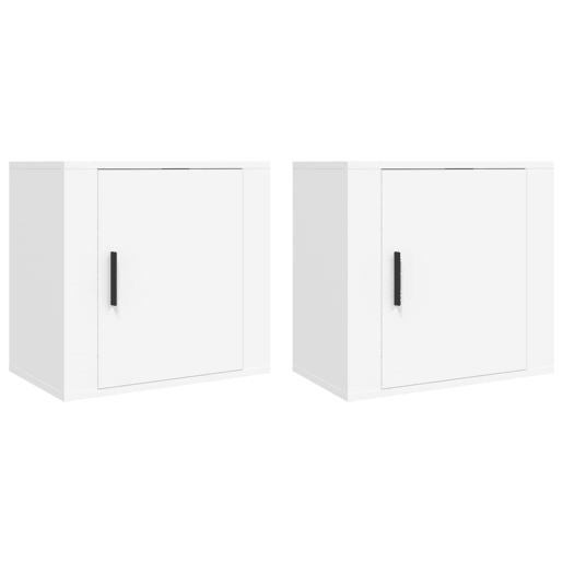 Lote de 2 Mesas De Cabeceira de parede - Mesinhas De Cabeceira 50x30x47 cm branco