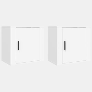 Lote de 2 Mesas De Cabeceira de parede - Mesinhas De Cabeceira 50x30x47 cm branco