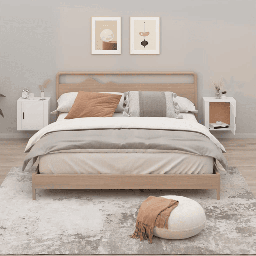 Lote de 2 Mesas De Cabeceira de parede - Mesinhas De Cabeceira 50x30x47 cm branco