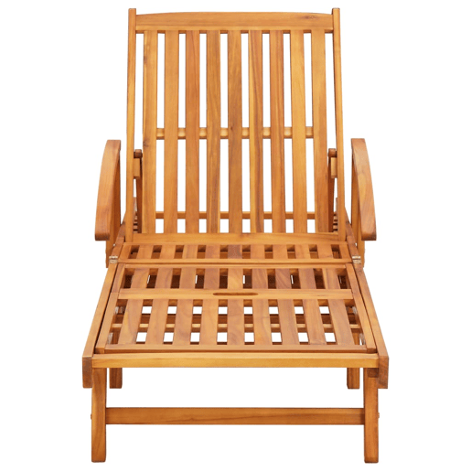 Conjunto de 2 espreguiçadeiras espreguiçadeira para banhos de sol cama de jardim terraço móveis de exterior com almofadas madeira de acácia maciça 02_0012059