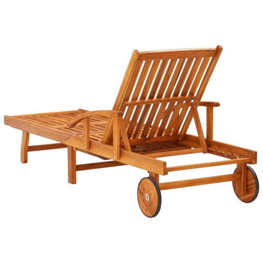 Conjunto de 2 espreguiçadeiras espreguiçadeira para banhos de sol cama de jardim terraço móveis de exterior com almofadas madeira de acácia maciça 02_0012059