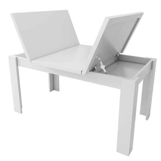 Mesa de jantar 120x70 cm - Mesa retangular com arrumação, mesa multifuncional, design moderno - Branco