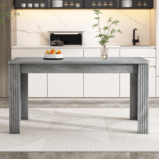 Mesa de jantar 116 x 65 x 75 cm - Robusta, moderna, com quatro pernas, formato retangular e efeito cimento - Cinza