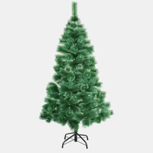 Árvore de Natal artificial de azevinho de 210 cm, árvore de Natal nevada com agulhas de pinheiro naturais e neve