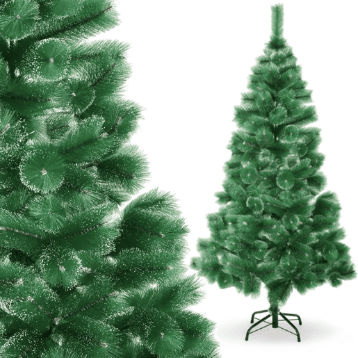 Árvore de Natal artificial de azevinho de 210 cm, árvore de Natal nevada com agulhas de pinheiro naturais e neve Árvore de Natal artificial de azevinho de 210 cm, árvore de Natal nevada com agulhas de pinheiro naturais e neve
