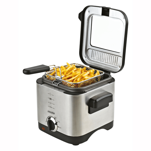 Mesko MS4910 Fritadeira Eléctrica a óleo 1,5 Litros Pequena, Frigideira Antiaderente, Filtro Anti-odor, 900,