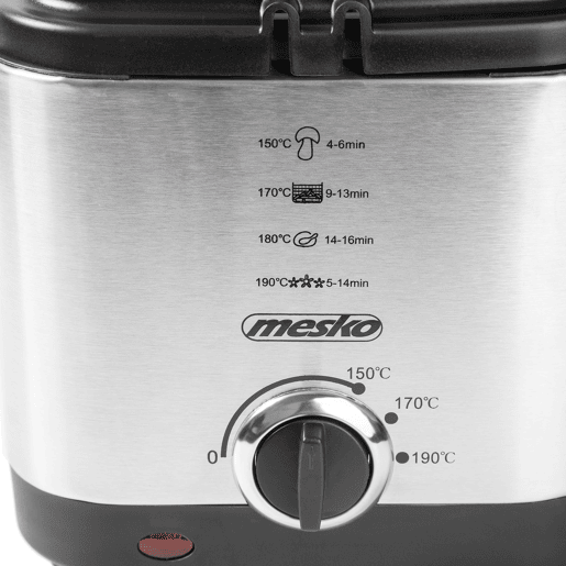 Mesko MS4910 Fritadeira Eléctrica a óleo 1,5 Litros Pequena, Frigideira Antiaderente, Filtro Anti-odor, 900,