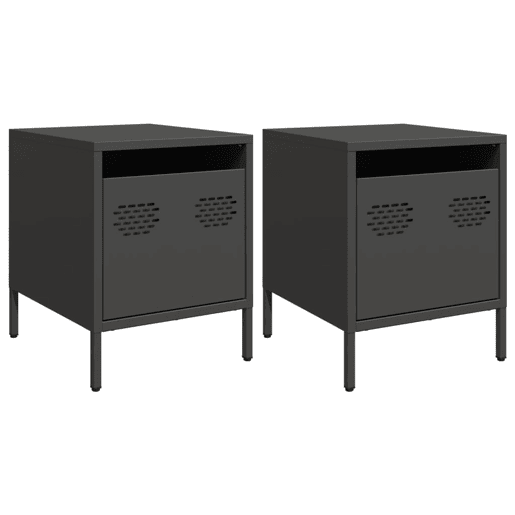 Lote de 2 Mesas De Cabeceira - Mesinhas De Cabeceira 35x39x43,5 cm aço preto