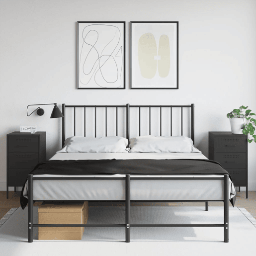 Lote de 2 Mesas De Cabeceira - Mesinhas De Cabeceira 36x39x68 cm aço preto