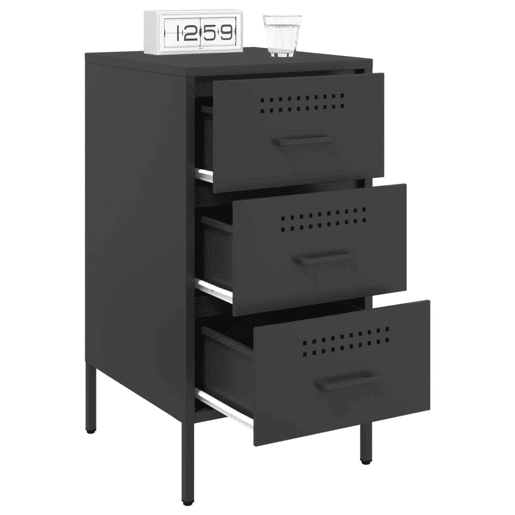 Lote de 2 Mesas De Cabeceira - Mesinhas De Cabeceira 36x39x68 cm aço preto
