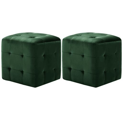 Lote de 2 Mesas De Cabeceira - Mesinhas De Cabeceira 30x30x30 cm veludo verde
