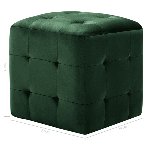 Lote de 2 Mesas De Cabeceira - Mesinhas De Cabeceira 30x30x30 cm veludo verde