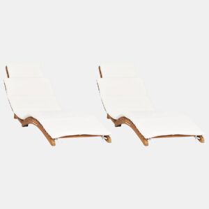Conjunto de 2 espreguiçadeiras espreguiçadeiras para banhos de sol jardim cama terraço móveis de exterior com almofadas de madeira maciça de teca 02_0012069