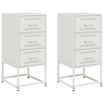 Lote de 2 Mesas De Cabeceira - Mesinhas De Cabeceira 36x39x78 cm aço branco