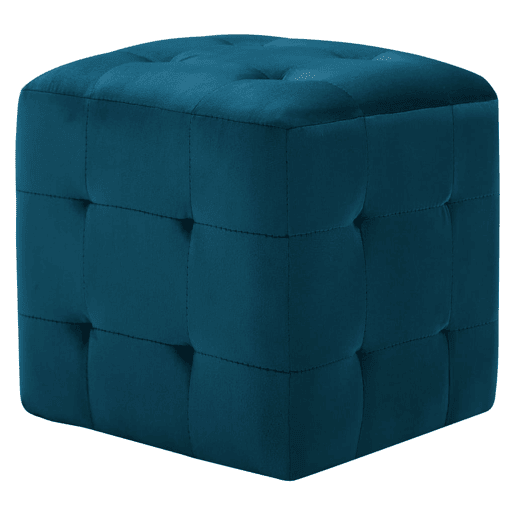 Lote de 2 Mesas De Cabeceira - Mesinhas De Cabeceira 30x30x30 cm veludo azul