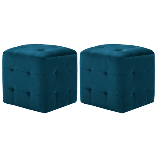 Lote de 2 Mesas De Cabeceira - Mesinhas De Cabeceira 30x30x30 cm veludo azul