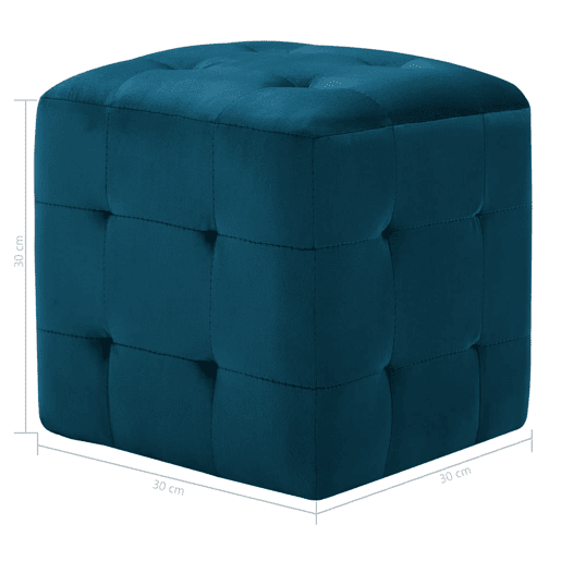 Lote de 2 Mesas De Cabeceira - Mesinhas De Cabeceira 30x30x30 cm veludo azul