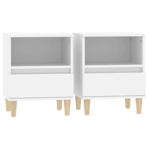 Lote de 2 Mesas De Cabeceira - Mesinhas De Cabeceira 40x35x50 cm branco