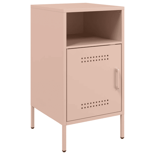Lote de 2 Mesas De Cabeceira - Mesinhas De Cabeceira 36x39x68 cm aço rosa