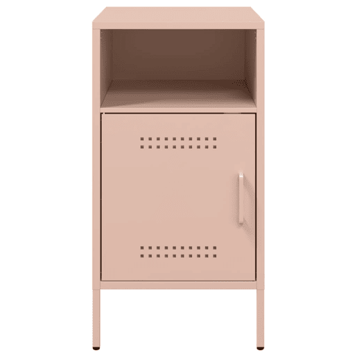 Lote de 2 Mesas De Cabeceira - Mesinhas De Cabeceira 36x39x68 cm aço rosa
