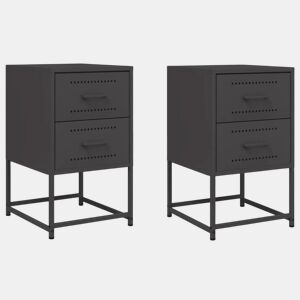 Lote de 2 Mesas De Cabeceira - Mesinhas De Cabeceira 36x39x60,5 cm aço preto
