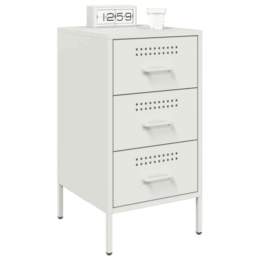 Lote de 2 Mesas De Cabeceira - Mesinhas De Cabeceira 36x39x68 cm aço branco