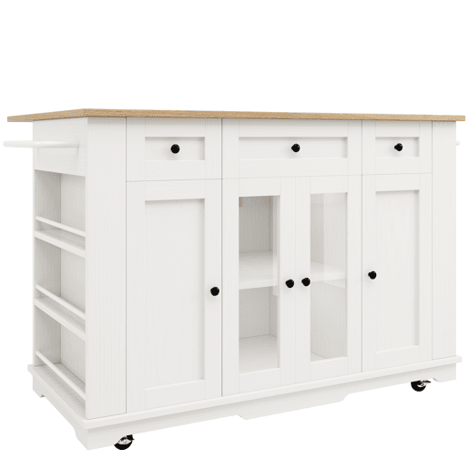 Ilha de cozinha - divisórias removíveis - com bancada - Branco