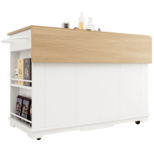 Ilha de cozinha - divisórias removíveis - com bancada - Branco