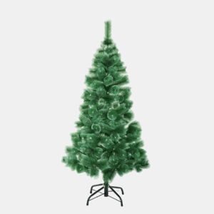 Árvore de Natal artificial de azevinho de 150 cm, árvore de Natal nevada com agulhas de pinheiro naturais e neve