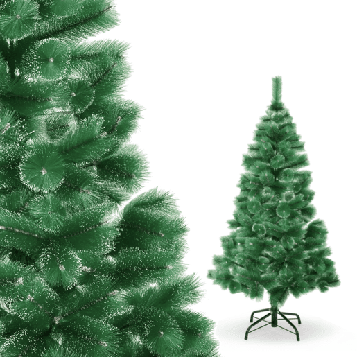 Árvore de Natal artificial de azevinho de 150 cm, árvore de Natal nevada com agulhas de pinheiro naturais e neve Árvore de Natal artificial de azevinho de 150 cm, árvore de Natal nevada com agulhas de pinheiro naturais e neve