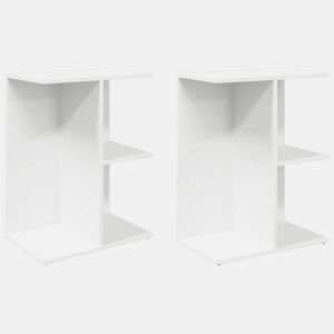 Lote de 2 Mesas De Cabeceira - Mesinhas De Cabeceira 46,5x29x61 cm derivados de madeira branco