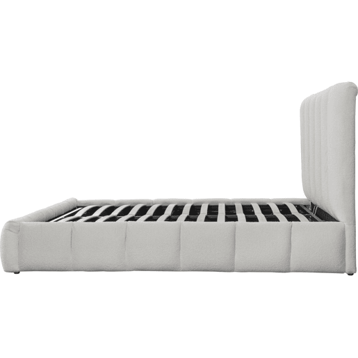 Cama Boucle com baú Annie - 140 x 190 cm - Branco