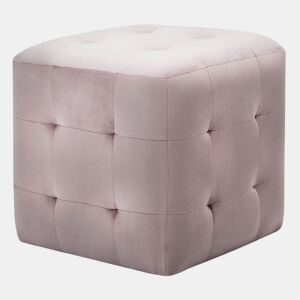 Lote de 2 Mesas De Cabeceira - Mesinhas De Cabeceira 30x30x30 cm veludo rosa