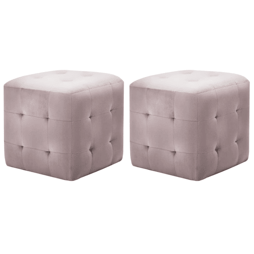 Lote de 2 Mesas De Cabeceira - Mesinhas De Cabeceira 30x30x30 cm veludo rosa