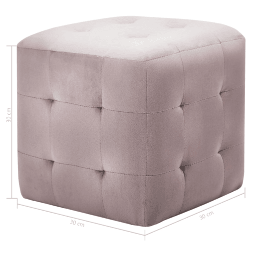 Lote de 2 Mesas De Cabeceira - Mesinhas De Cabeceira 30x30x30 cm veludo rosa