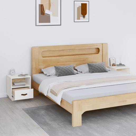 Lote de 2 Mesas De Cabeceira - Mesinhas De Cabeceira 40x34x45 cm pinho maciço branco